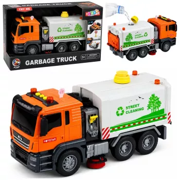 LEAN TOYS Tänavapühkimisauto veepihustussüsteemi, tulede ja heliga