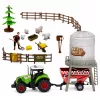 LEAN TOYS Talukomplekt traktori, lauda, silo, kujukeste, loomade ja tööriistadega - 49 osa