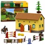 LEAN TOYS Talu hobusetallide komplekt, hüppetakistused, kujukesed, tarvikud, 69 tk