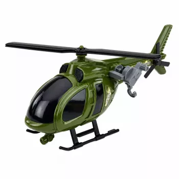 LEAN TOYS Military Helicopter with Hook Lights Sounds Green