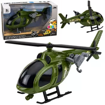 LEAN TOYS Military Helicopter with Hook Lights Sounds Green