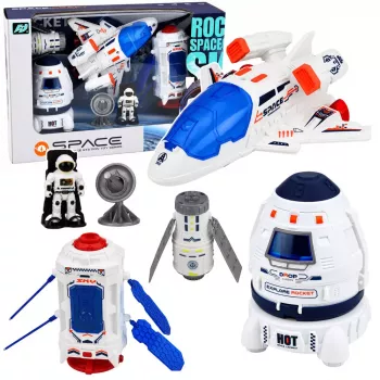 LEAN TOYS Kosmoselaev Satelliit Kapsel Sideantenn Astronaut Komplekt