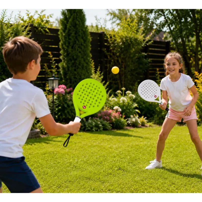 LEAN TOYS Beach and Garden Tennis Sports Set with Rackets and Foam Balls