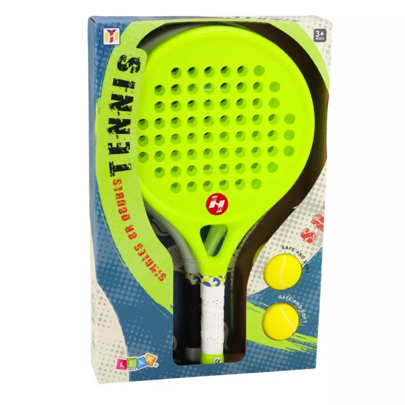 LEAN TOYS Beach and Garden Tennis Sports Set with Rackets and Foam Balls
