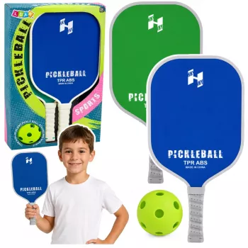 LEAN TOYS Roheline ja Sinine Tennise Sulgpalli Pickleball Reketikomplekt