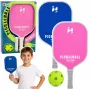 LEAN TOYS Roosa ja sinine tennis-sulgpall-pickleball reketikomplekt