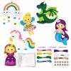 LEAN TOYS Loominguline Vildist Õmbluskomplekt Muinasjutumaa Plüšmänguasjad DIY 6 tk
