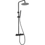 DEANTE Rain Shower with Shower Faucet - Thermostatic Rain Shower Set, Matte Black, Square 250x250 mm