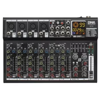 DNA PROFESSIONAL DNA QFX8 Analooghelimikser 8 kanalit Bluetooth
