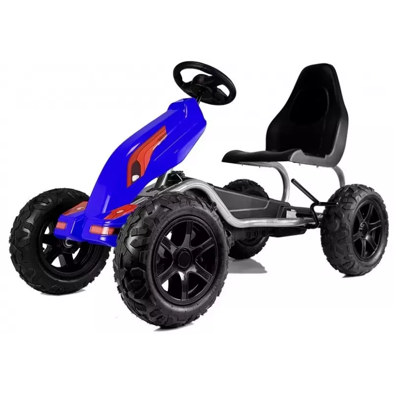 LEAN CARS Pedaaliga Go Kart B012 Täispuhutavate Ratastega Sinine