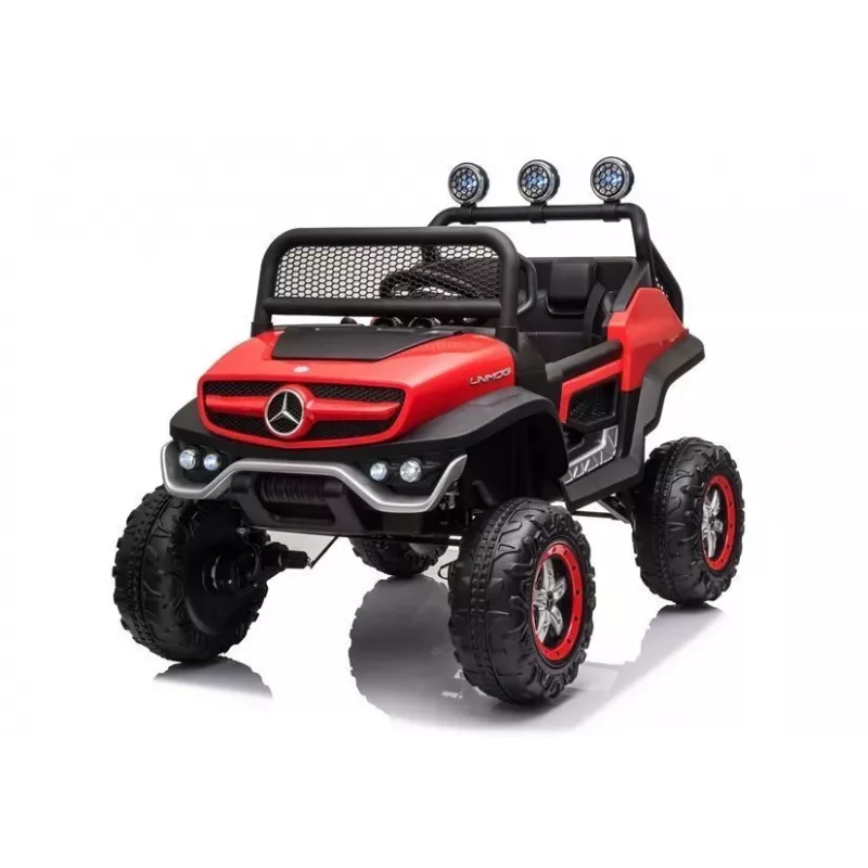 LEAN CARS Electric Ride On Mercedes Unimog S Red