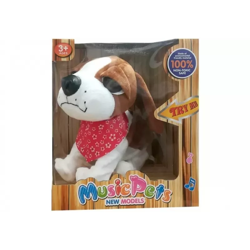 LEAN TOYS Interaktiivne koer rihmaga, haugub, liputab saba, andurid