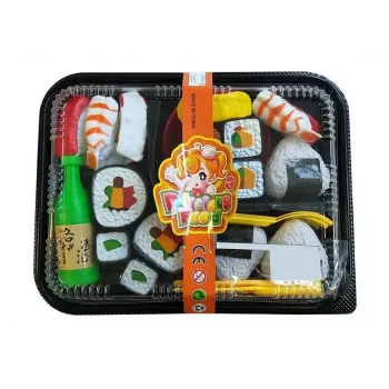LEAN TOYS Laste sushikomplekt söögiriistadega - 27-osaline puidust mängutoit