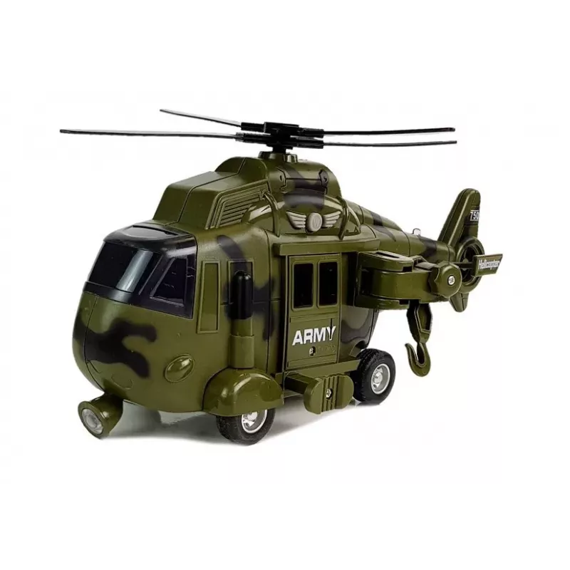 LEAN TOYS Military Rescue Helicopter 1:16 Hook Sound Light