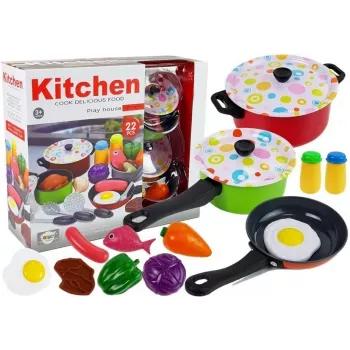 LEAN TOYS Köögikomplekt Nõud 22-osaline