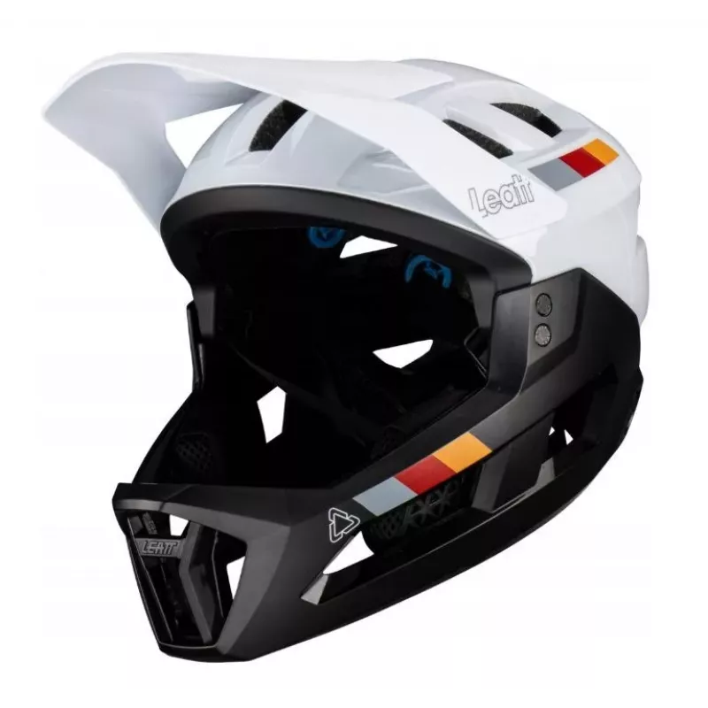LEATT MTB Enduro 2.0 V23 Bike Helmet with Removable Chin Guard, Size L (59-63 cm), White