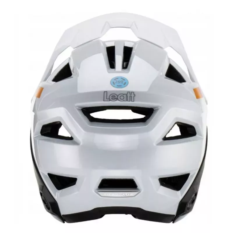 LEATT MTB Enduro 2.0 V23 Bike Helmet with Removable Chin Guard, Size L (59-63 cm), White