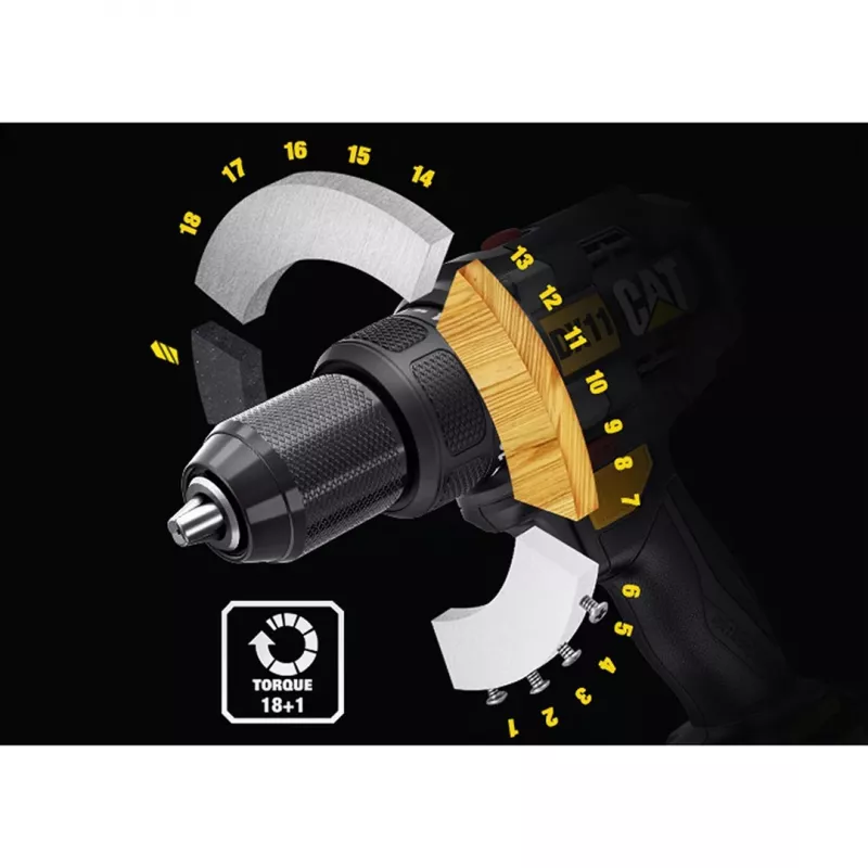 CATERPILLAR Juhtmeta puur-keeraja DX11 18V 2x2.0Ah Li-Ion