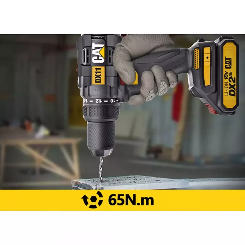 CATERPILLAR Juhtmeta puur-keeraja DX11 18V 2x2.0Ah Li-Ion