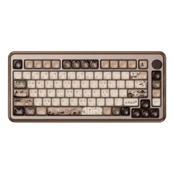 AKKO MU02 Mountain Seclusion 65% mehaaniline klaviatuur - mitmerežiimiline (Bluetooth/2.4GHz/juhtmega) Akko CS Jelly White lülitite, RGB, PBT ASA klahvikorkidega, 68 klahvi