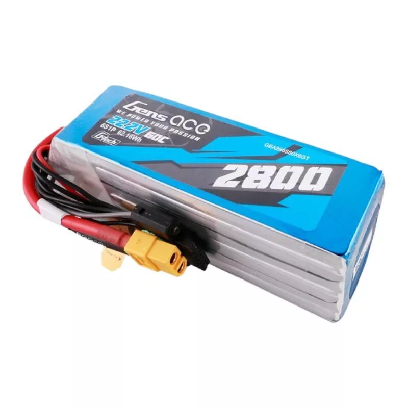 Gens ace G-Tech 2800mAh 22.2V 60C 6S1P LiPo akupakk XT60 pistikuga
