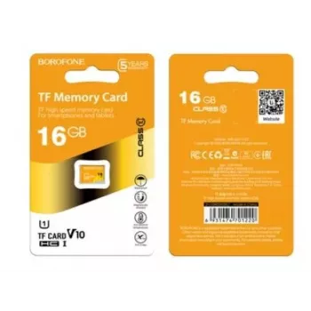 Borofone MicroSD mälukaart 16GB SDHC Class 10 85MB/s