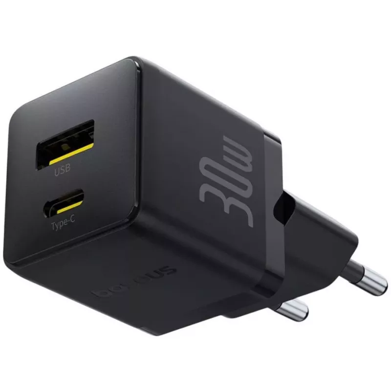 Baseus Palm 30W USB-C USB-A Laadija Must