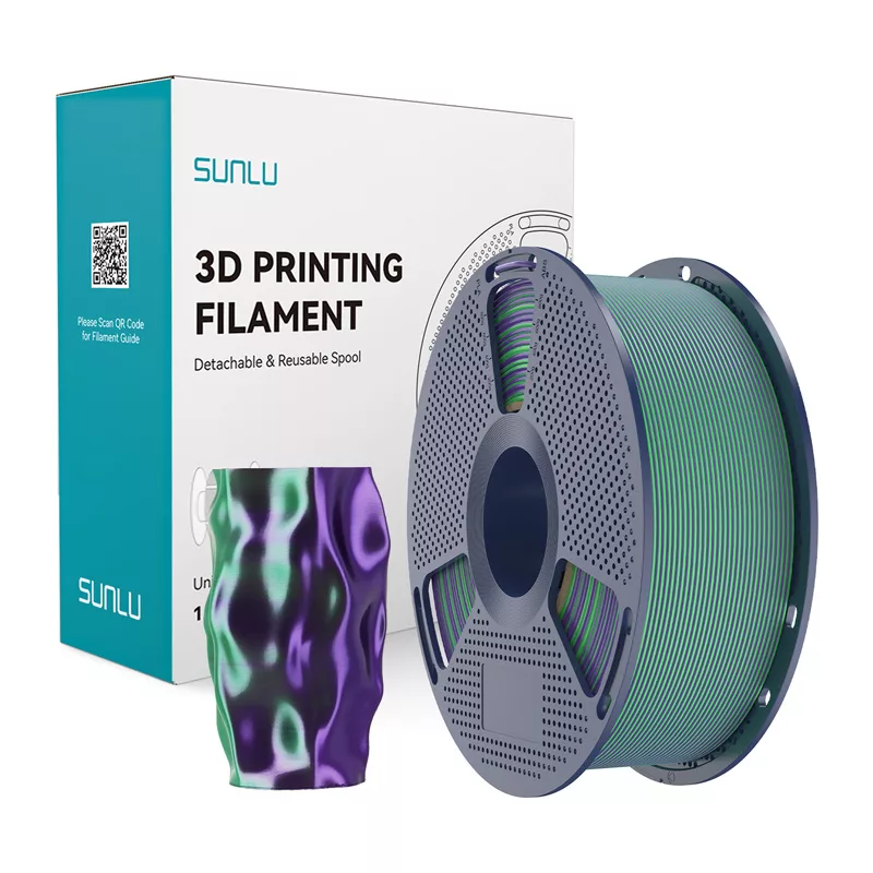 SUNLU PLA+ Silk Dual Color Filament 1.75 mm Green & Purple 1 kg