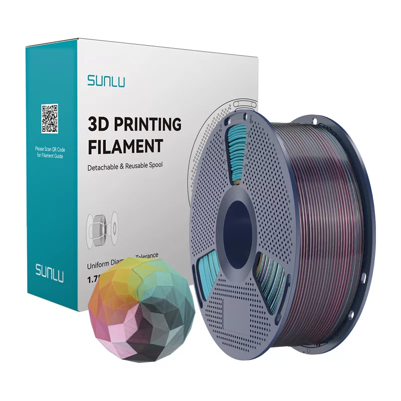 SUNLU PLA+ Silk Forth-Color Filament (Red-Yellow-Green-Black) 1.75mm 1kg