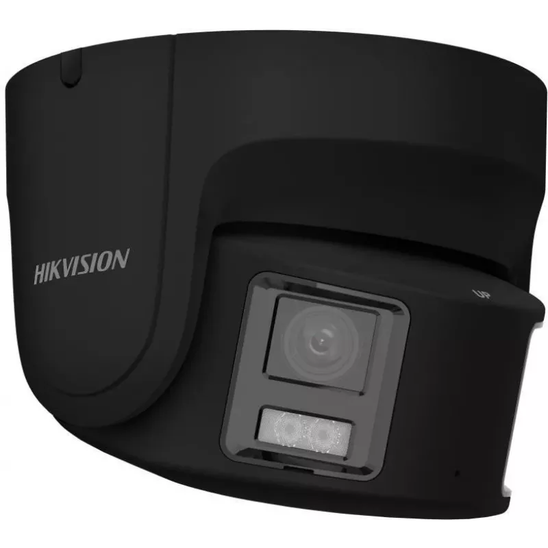 Hikvision DS-2CD2387G2P-LSU/SL(4mm)(C)/BLACK 8MP AcuSense Turret IP-kaamera valge tule, stroboskoopvalguse, helisignaaliga, sisseehitatud mikrofon/kõlar, PoE