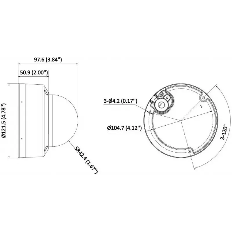 Hikvision DS-2CD1147G3-LIU(2.8mm) 4MP IP-kaamera sisseehitatud mikrofoniga, 2.8mm fikseeritud objektiiv, IR ja valge valgus, IP67, IK10