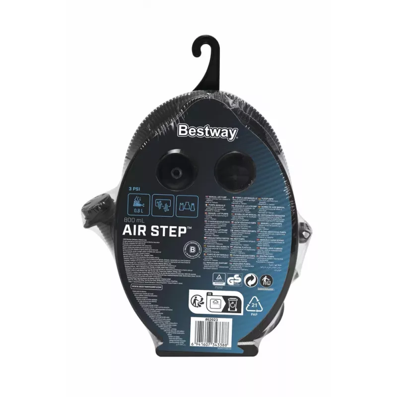 Bestway jalapump 23cm x 15cm 62023 - Manuaalne täispuhuja/tühjendaja 3 otsikuga