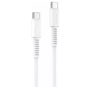 Yesido 60W USB-C to USB-C PVC andmekaabel CA154 Valge