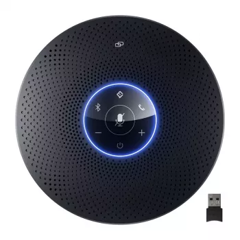 EMEET OfficeCore M2 Max konverentsikõlar - 8-mikrofoniga massiiv, 360° vastuvõtt, USB-C/Bluetooth 5.0, 24h aku, daisy chain