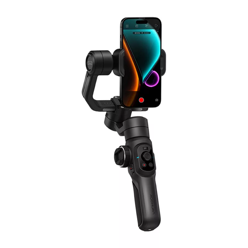 AOCHUAN S2 Nutitelefoni Gimbal Stabilisaator 3-teljeline Must