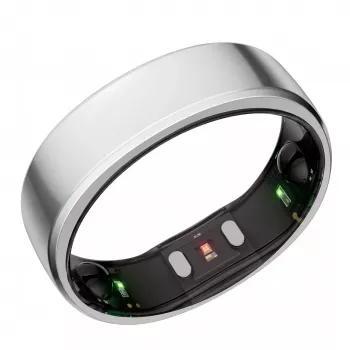RingConn Smart Ring Gen2 naistele ja meestele - une- ja treeningujälgimise kantav seade - südame löögisagedus - Future Silver suurus 7