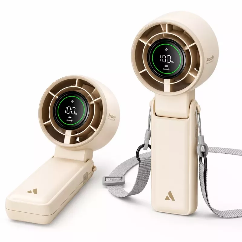 Aecooly Halo 02 Kaasaskantav Käeshoitav Ventilaator, Beež