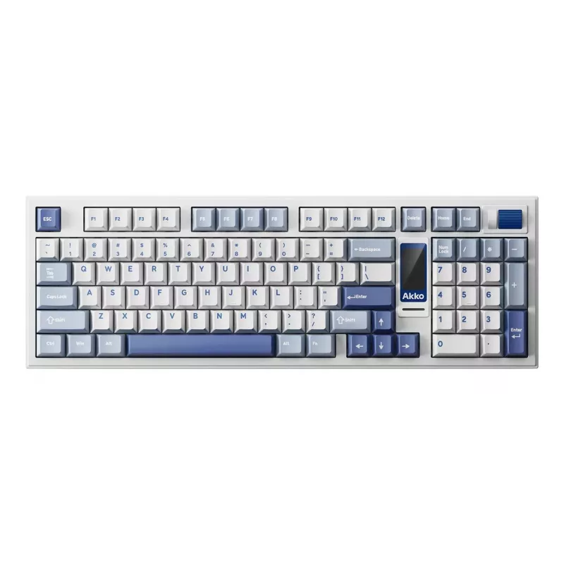 AKKO 5098B Glacier 98-Key Tri-Mode Mechanical Keyboard (White/Blue/Grey)
