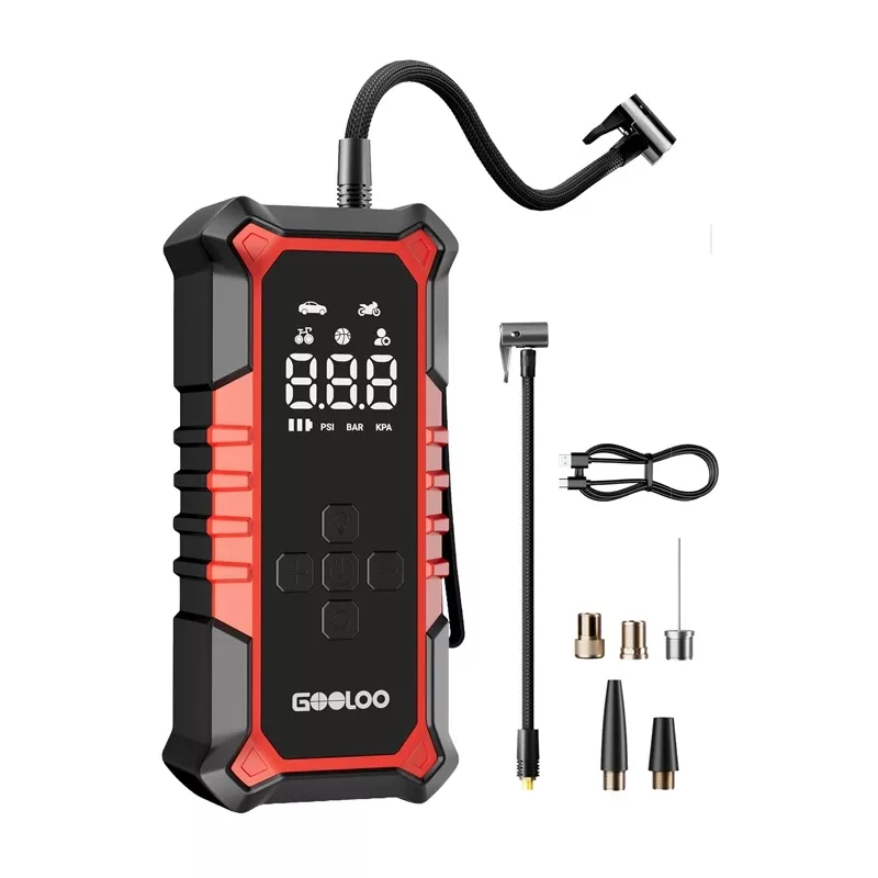 GOOLOO A6 Gear Õhukompressor - Digitaalne rehvitäitja 150 PSI, 6000mAh aku, LED-taskulamp, USB-C laadimine