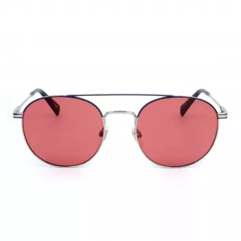 LEVI'S LV-1013-S-010 Unisex Ristkülikukujulised Päikeseprillid - Must Raam Hallid Läätsed 54mm