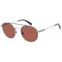 LEVI'S LV-1013-S-010 Unisex Ristkülikukujulised Päikeseprillid - Must Raam Hallid Läätsed 54mm