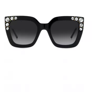 CAROLINA HERRERA HER0130S807 Naiste liblikapäikeseprillid, läikiv must hall 52mm