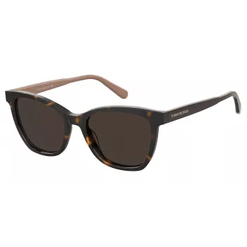 TOMMY HILFIGER Naiste Päikeseprillid TH-1981-S-086 Havana Atsetaat Ruudukujuline Raam Pruun Lääts 54/17/140 mm