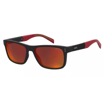LEVI'S LV-5059-S-BLX Meeste ristkülikukujulised päikeseprillid - Must atsetaatraam hallide polükarbonaatklaasidega - 55/17/145 mm