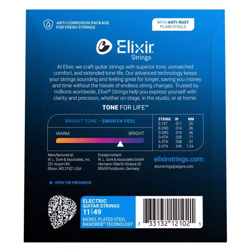 Elixir 12102 Medium (11-49) NW elektrikitarri keeled