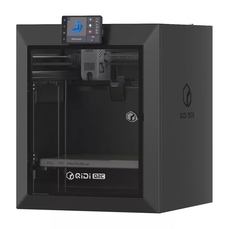 QIDI Q2C 3D Printer - Täielikult suletud FDM-printer 200x200x200 mm ehitusmahuga, otsaajamiga ekstruuder, PEI magnetiline ehitusplaat, Wi-Fi ja puuteekraan