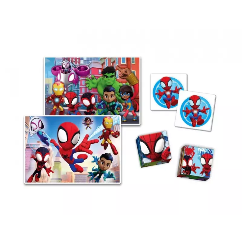 Clementoni Marvel Spidey Educational Set Puzzle, Memo & Blocks 18295