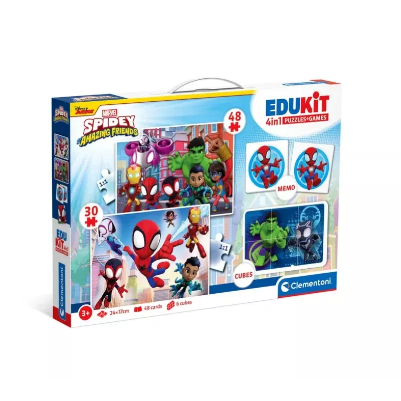 Clementoni Marvel Spidey Educational Set Puzzle, Memo & Blocks 18295