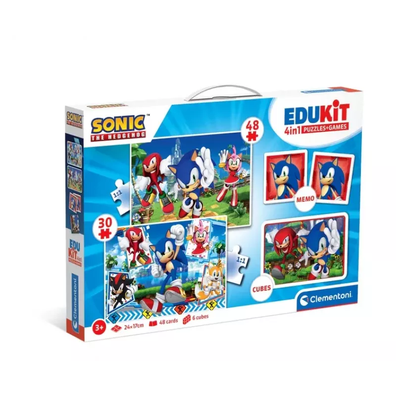 Clementoni Õppekomplekt Pusle, Mäng ja Klotsid Sonic 28389