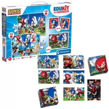 Clementoni Õppekomplekt Pusle, Mäng ja Klotsid Sonic 28389